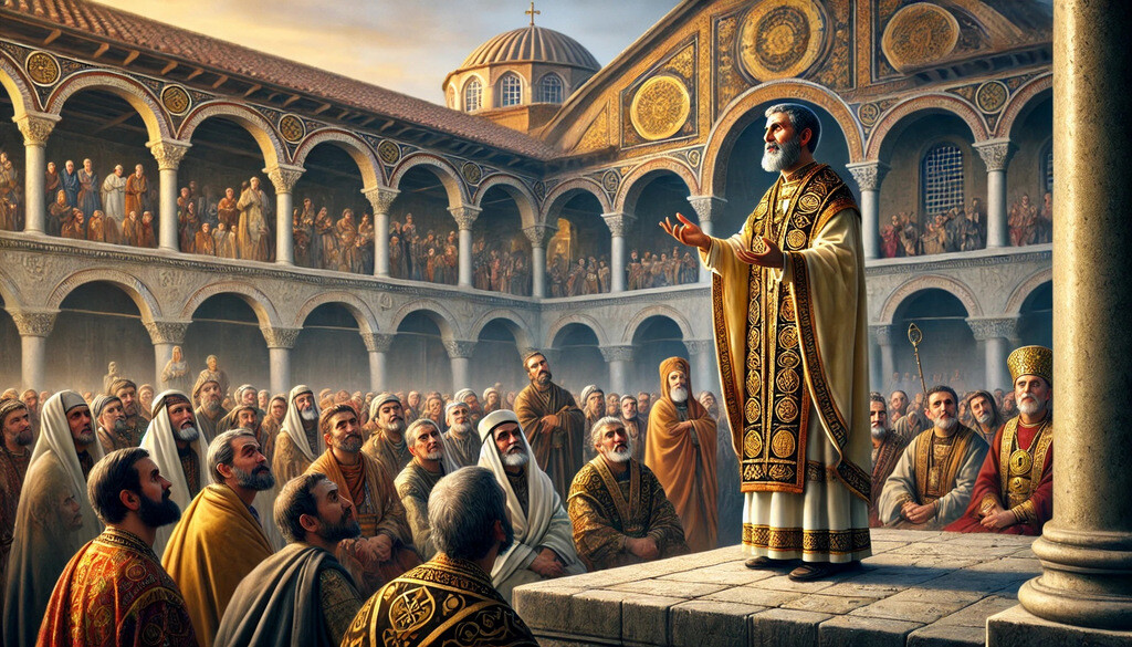 Ioannis Hrisostomos Bizans başkenti Konstantinopoliste halka sesleniyor